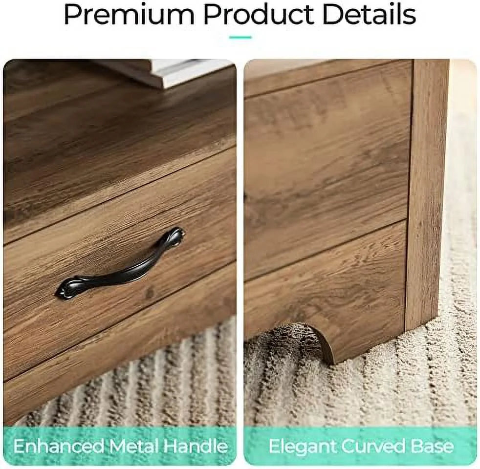 Brown Wood Coffee Table with Drawers H796
