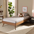 Twin Ash Walnut Wood Platform Bed X430694