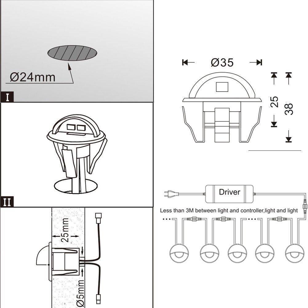 Warm White Low Voltage LED Deck Lights Kit D93245