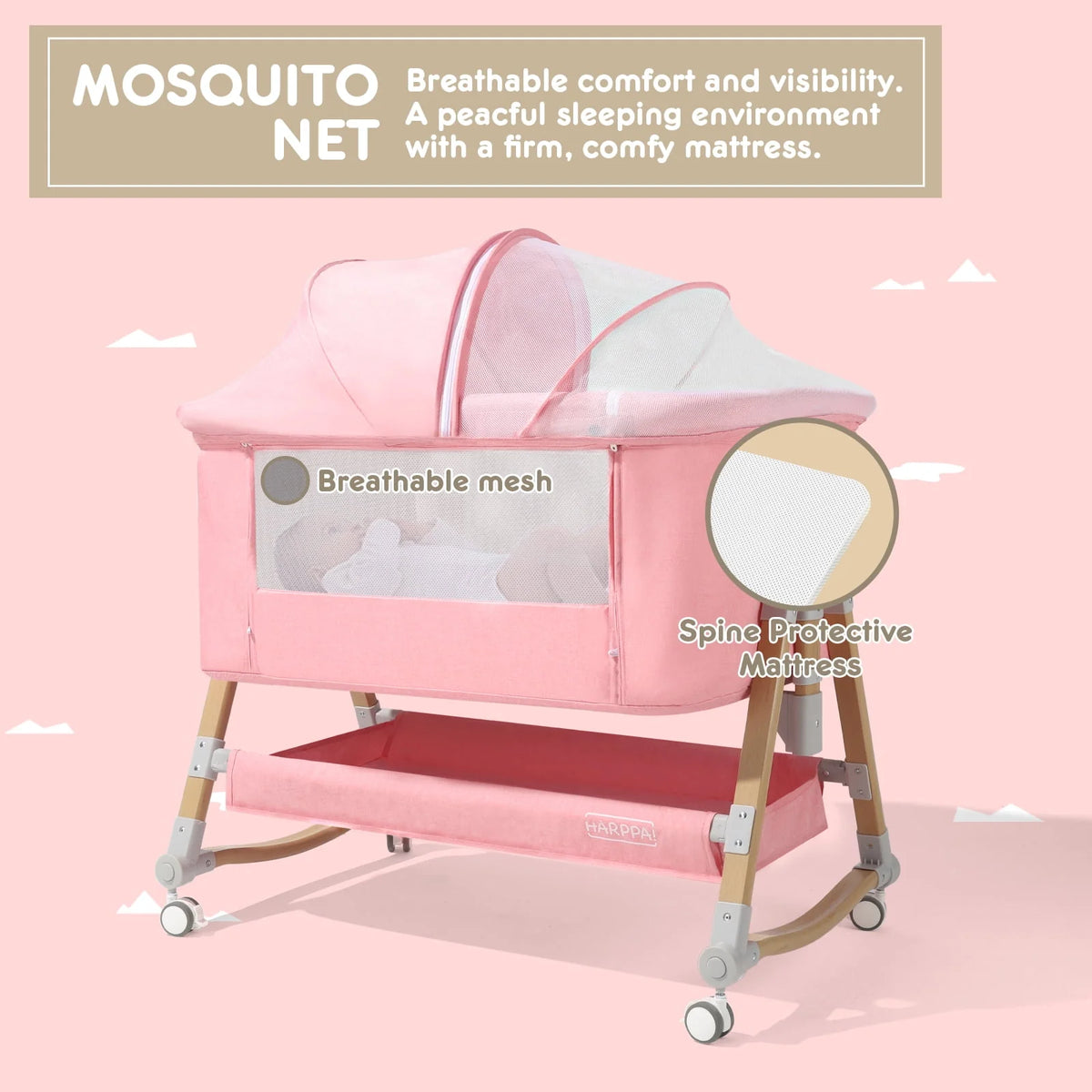 4 in 1 Height Adjustable Baby Bassinet Y104015