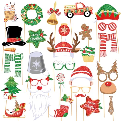 Christmas Glasses and Holiday Headbands 18PCS Set D497052