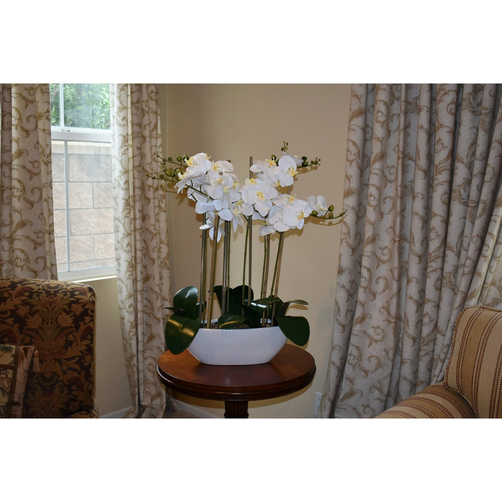 32" Real Touch Phalaenopsis Orchid with White Oval Container P25211