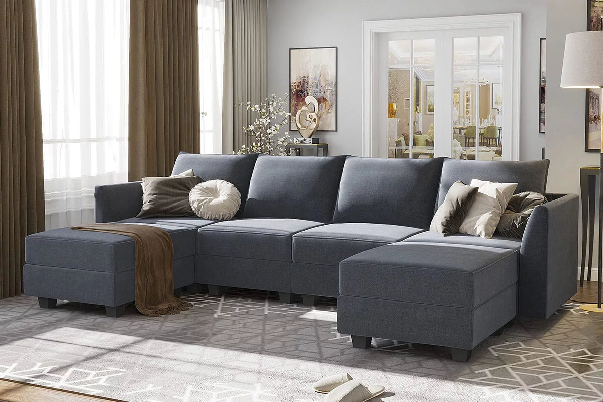 Bluish Grey Sectional Sofa Z8342