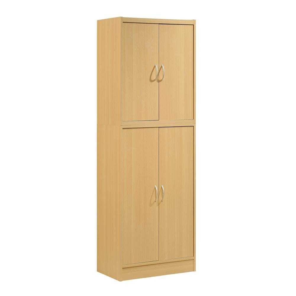White 4-Door Kitchen Pantry Cabinet with 4 Shelves G19344