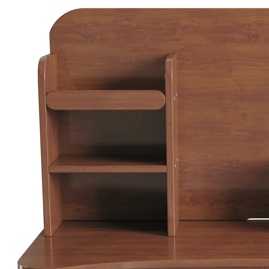 Kids Desk and Chair Set Wooden with Bookshelf and Two Drawers J106