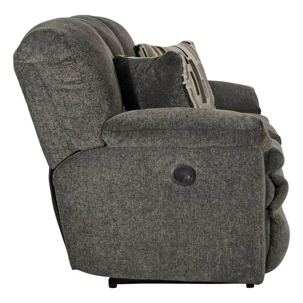 Charcoal Gray Polyester Power Reclining Sofa O956