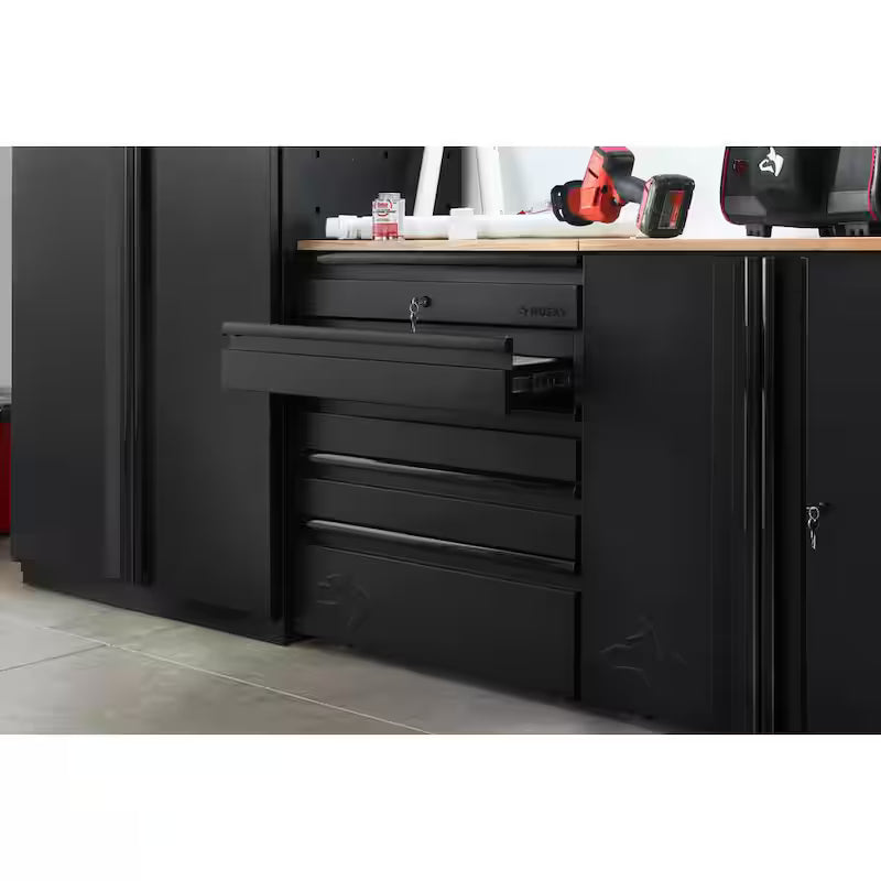 Heavy Duty 18-Gauge Steel 5-Drawer Black Garage Base Cabinet W789