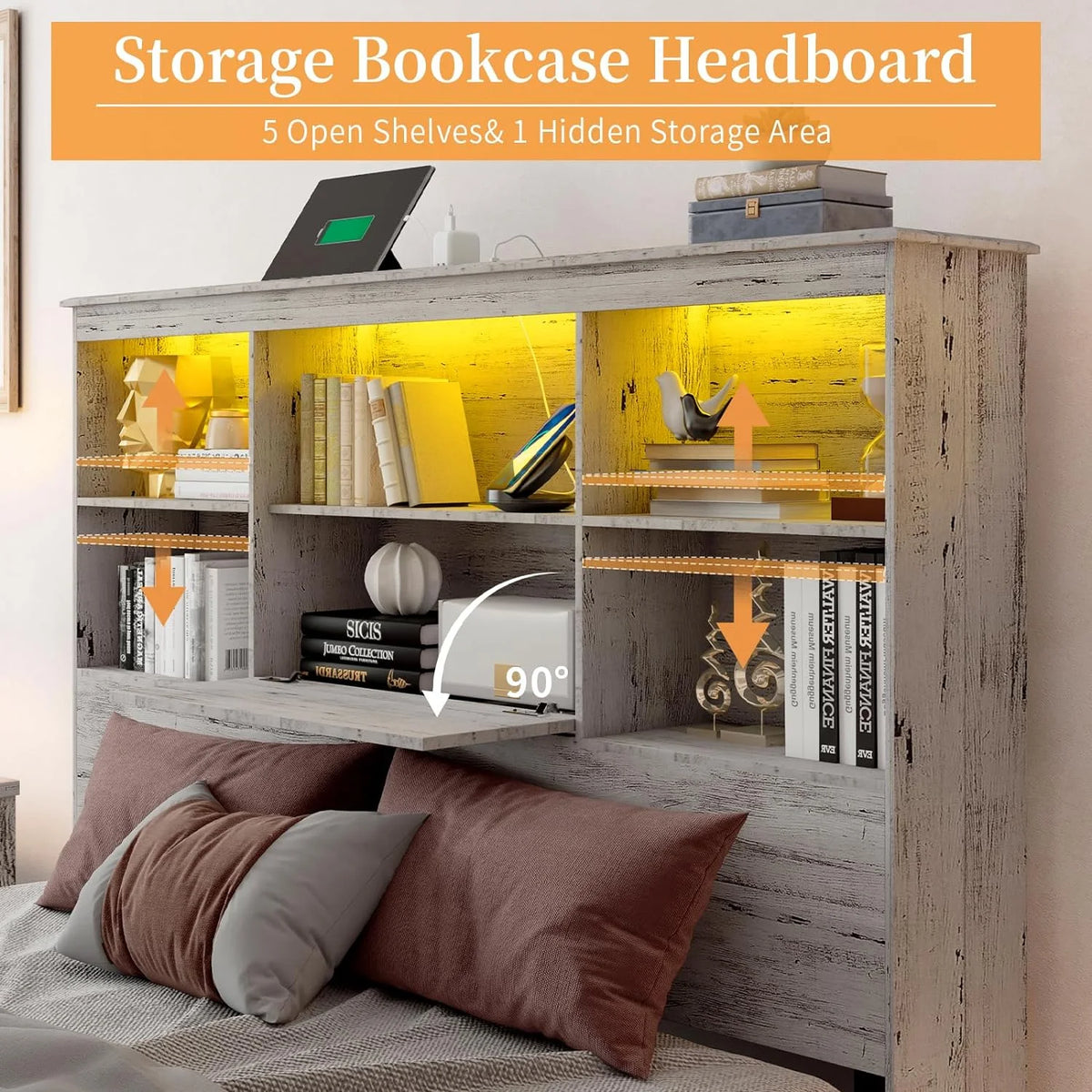 Queen Size Wood Storage Bed with 4 Drawers K608