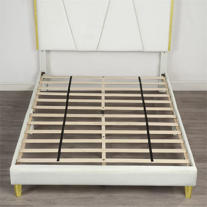 Beige Fabric Upholstered Eastern King Bed N8823