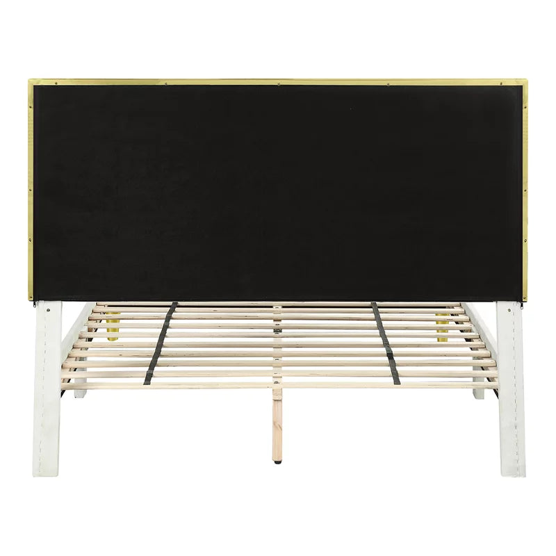 Beige Fabric Upholstered Eastern King Bed N8823
