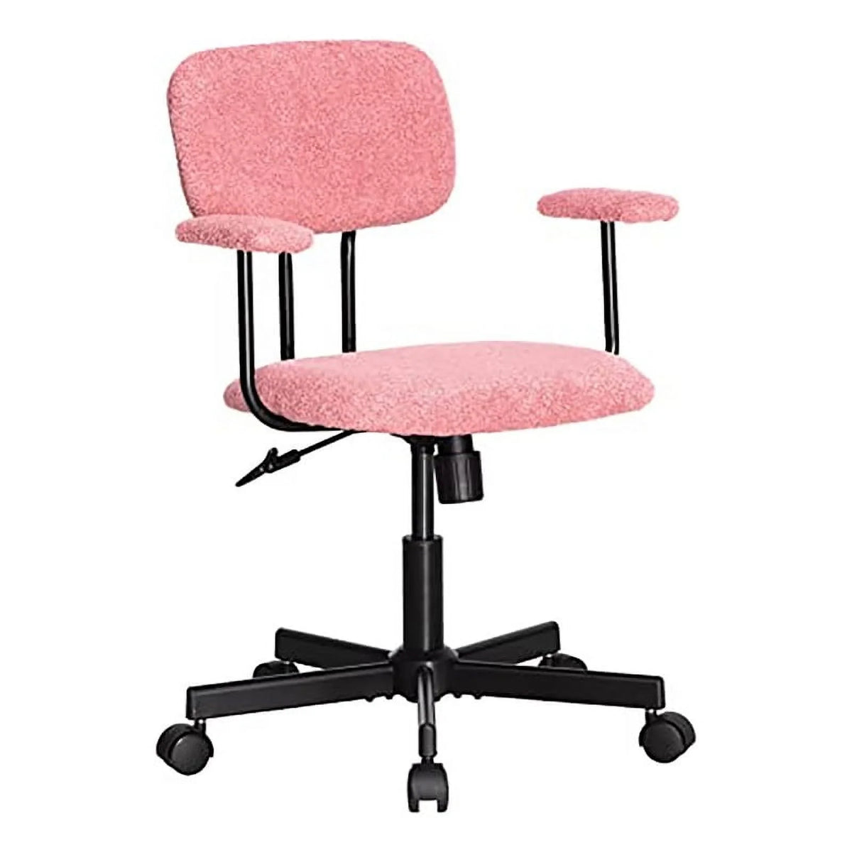 Pink Velvet Fabric Home Office Chair with Armrest O79766