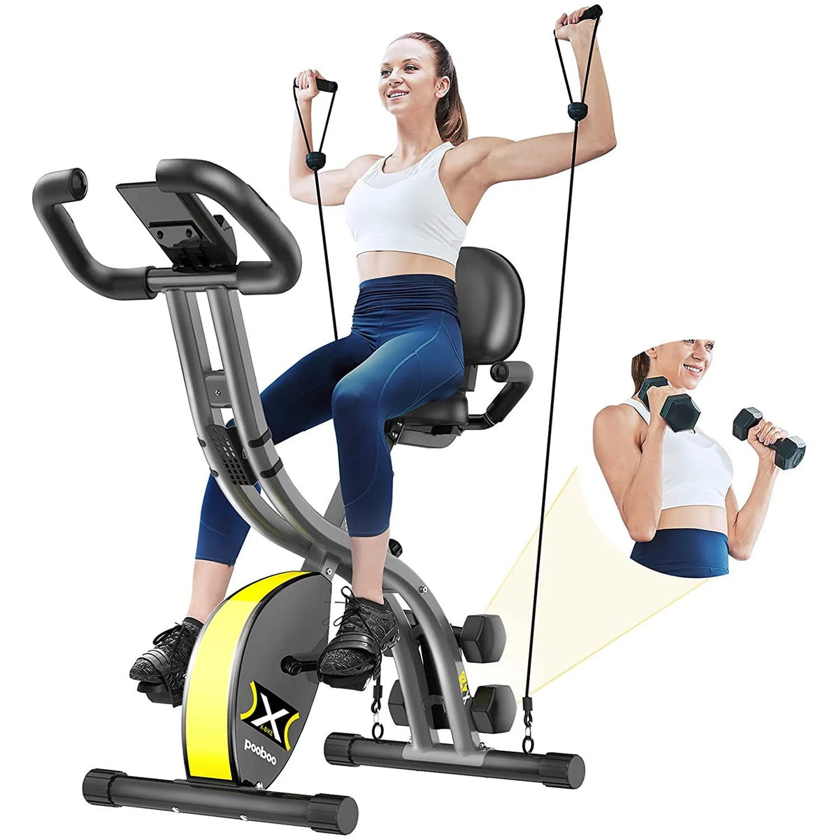 4-in-1 Folding Magnetic Exercise Bike Q311749