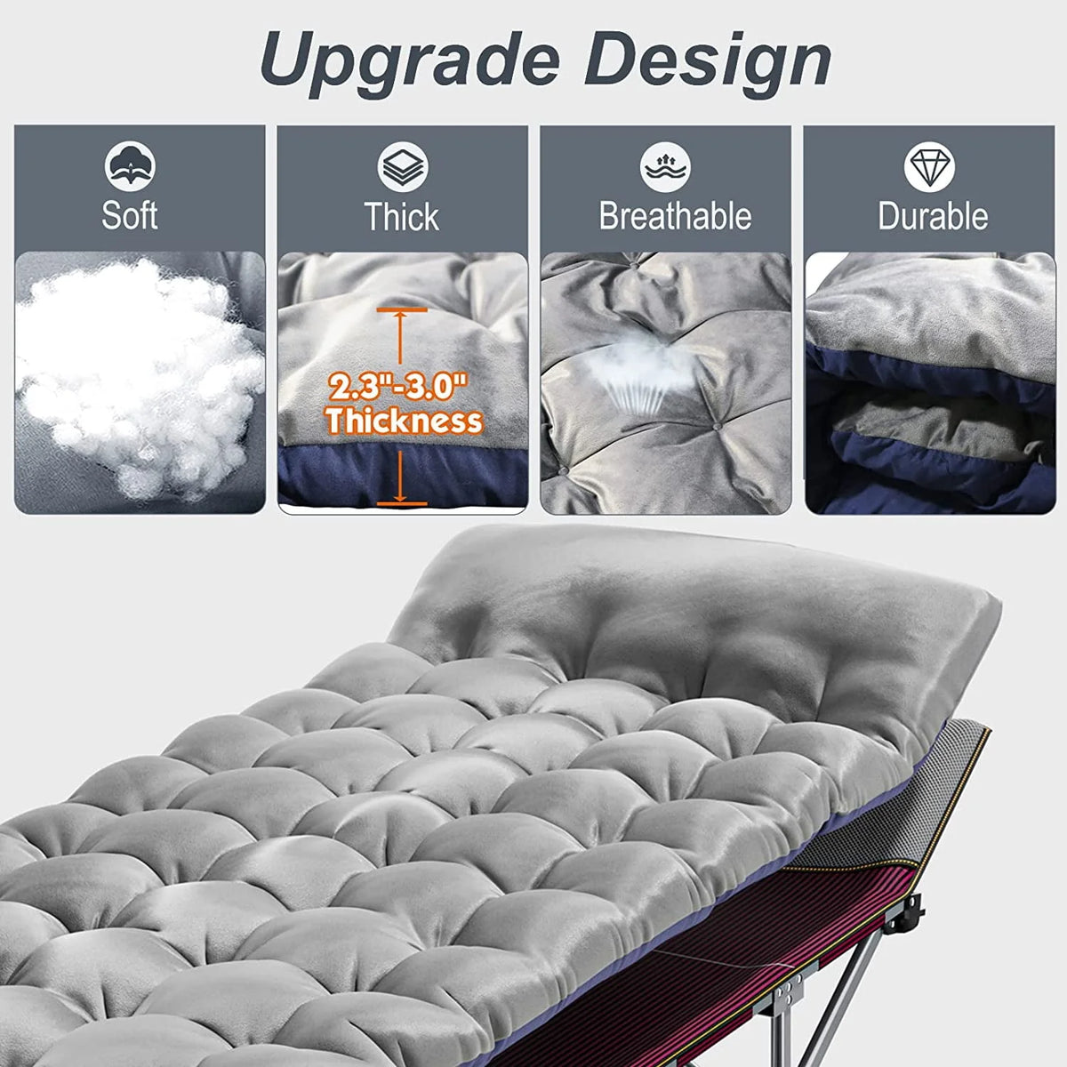 Folding Cot with 3.3 Inch Mattress and Carry Bag R368128