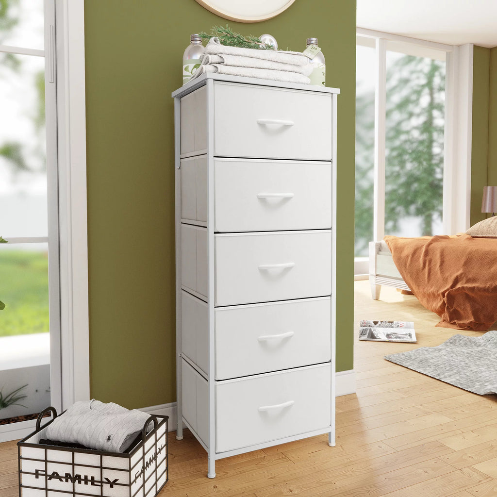 Beige 5-Drawer Vertical Storage Dresser G720279