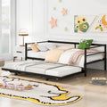 Twin Size Metal Daybed with Adjustable Trundle L5859