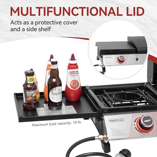 3-Burner Portable Propane Gas Griddle with Side Burner G4032