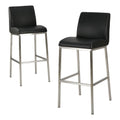 Black Leather Barstool Set of 2 O5218