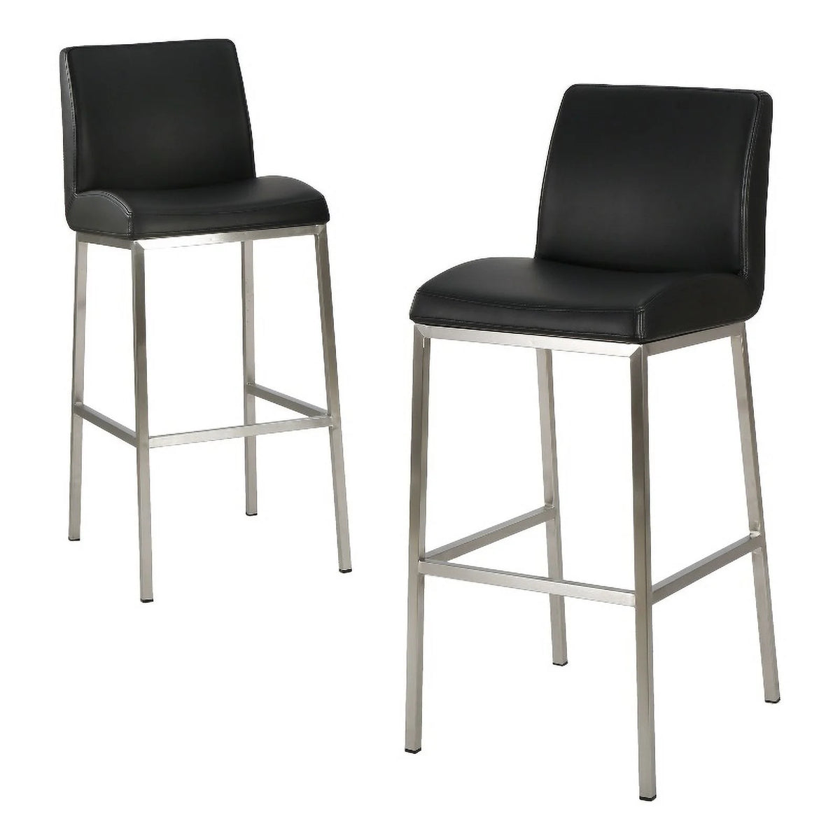 Black Leather Barstool Set of 2 O5218