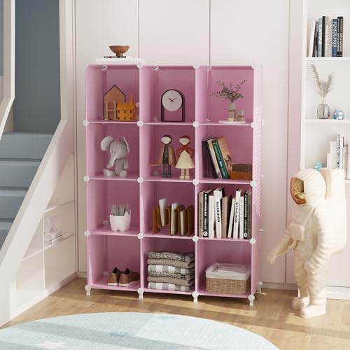White 12 Cube Plastic Storage Organizer M27354