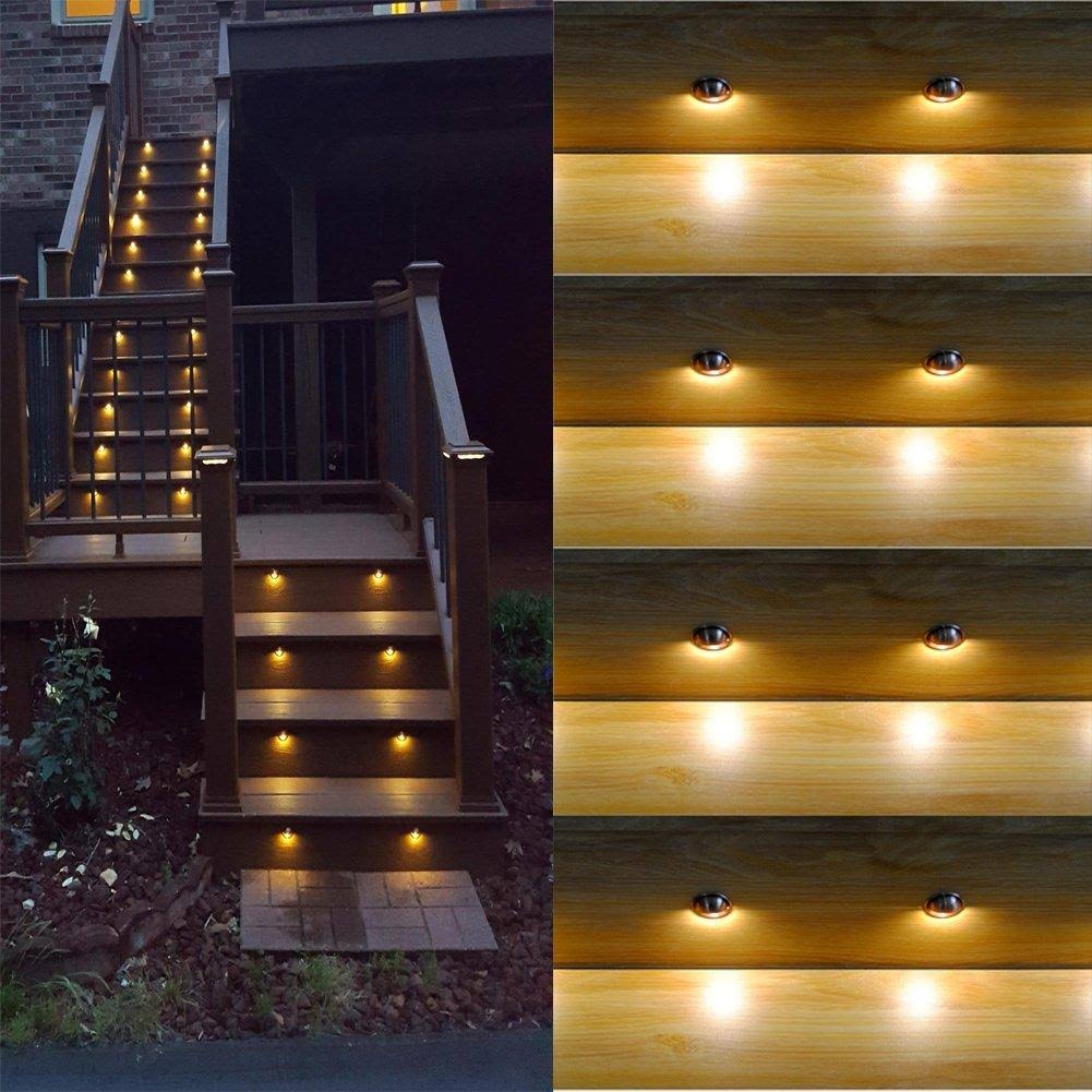 Warm White Low Voltage LED Deck Lights Kit D93245