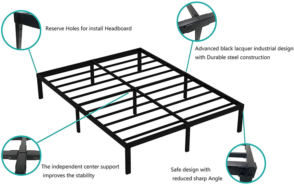 King Size 14 Inches High Bed Frame with Storage N400222