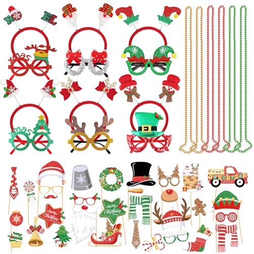 Christmas Glasses and Holiday Headbands 18PCS Set D497052
