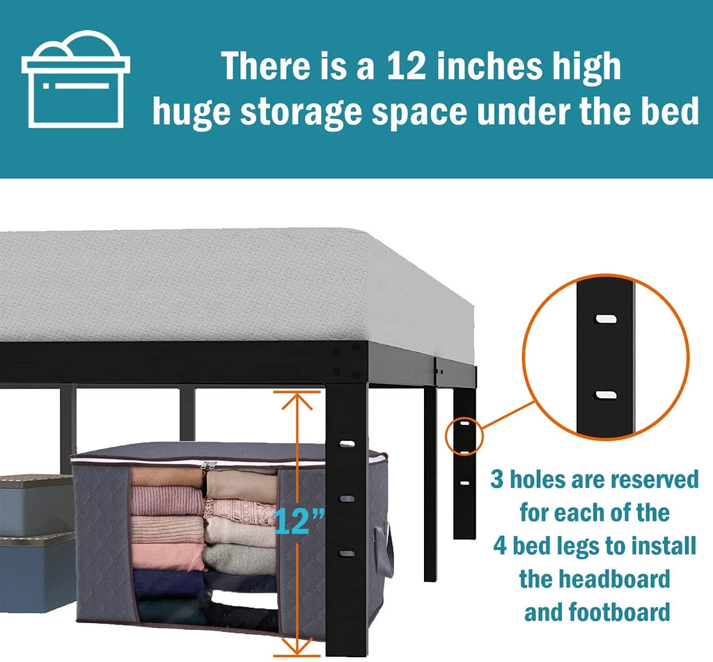 King Size 14 Inches High Bed Frame with Storage N400222