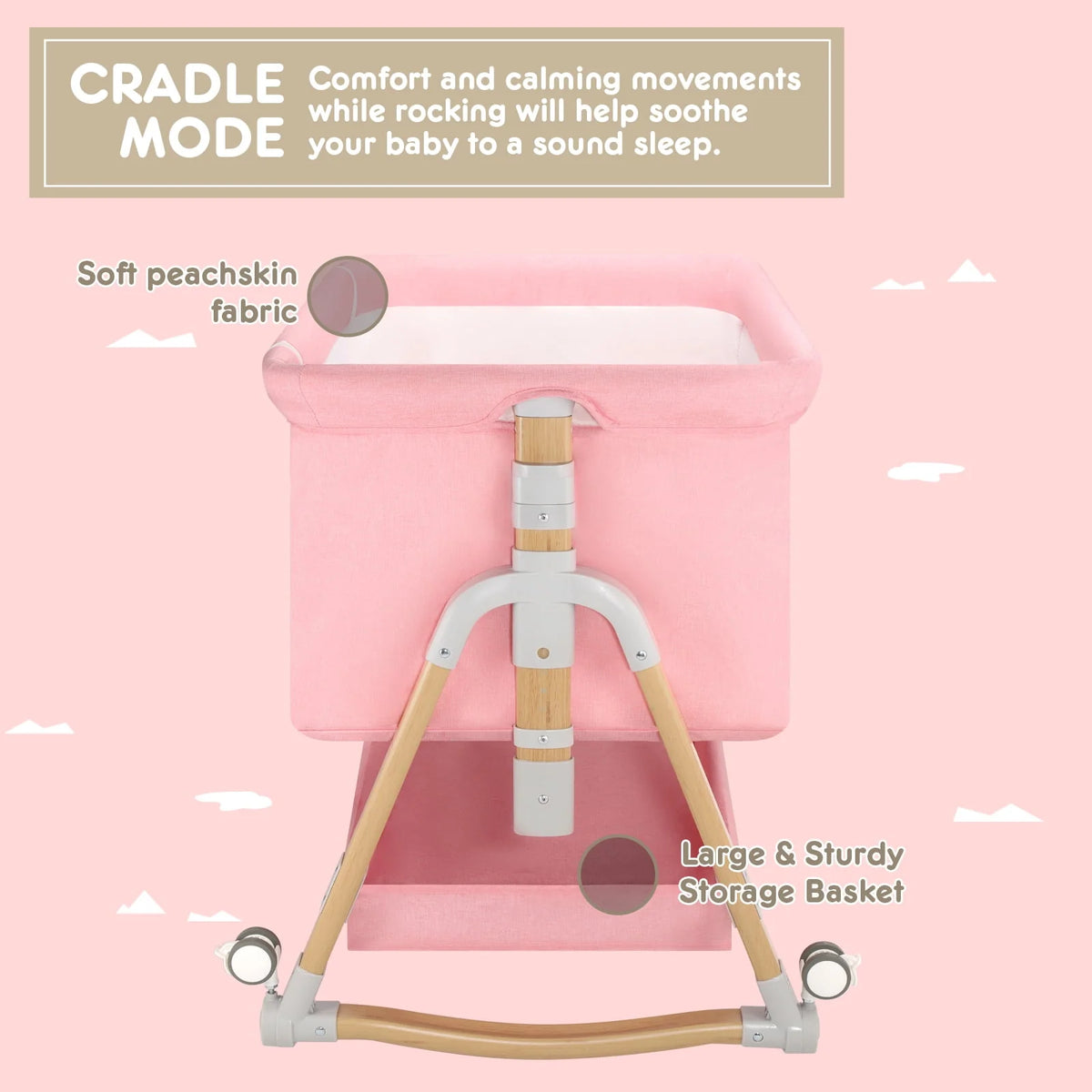 4 in 1 Height Adjustable Baby Bassinet Y104015