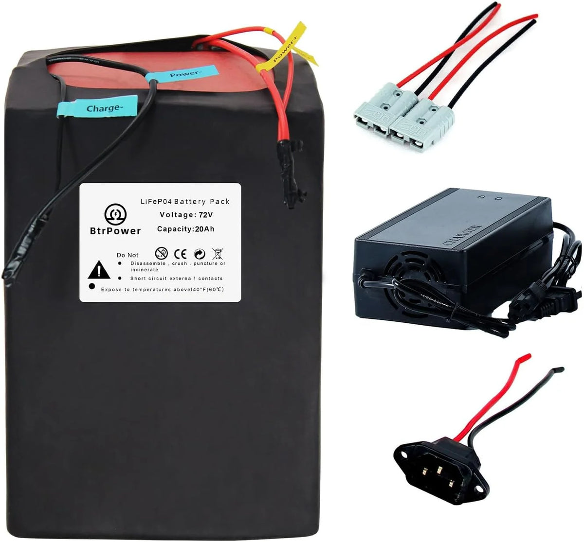 72V 20AH Lithium LiFePO4 Ebike Battery with 5A Charger D917260