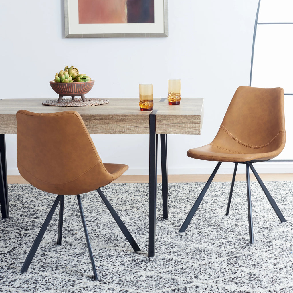 Cognac Tufted Dining Chair Set of 2 K959955