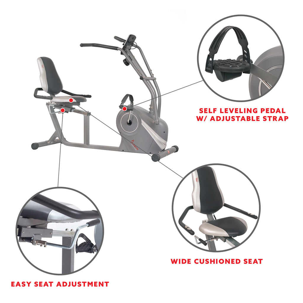 Magnetic Recumbent Bike with Arm Exercisers B707