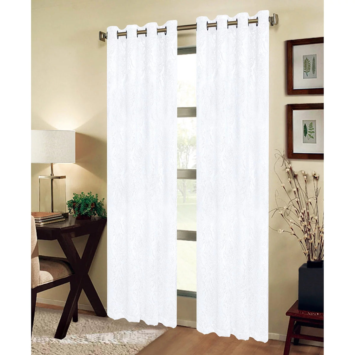 White 54x84 Inches Grommet Window Panel C83097