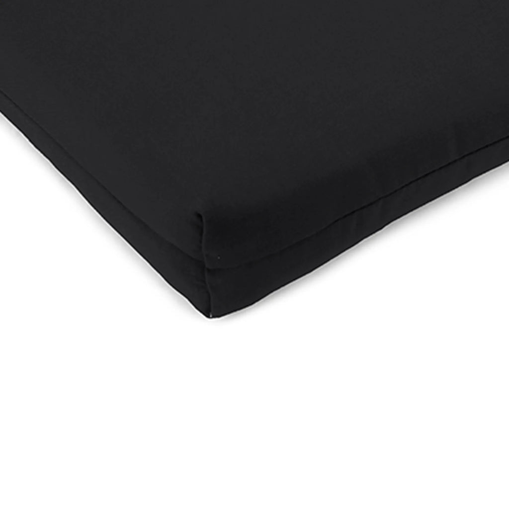 Black Rectangular Outdoor Chair Pad Seat Cushion with Ties, 2 Pack J79251