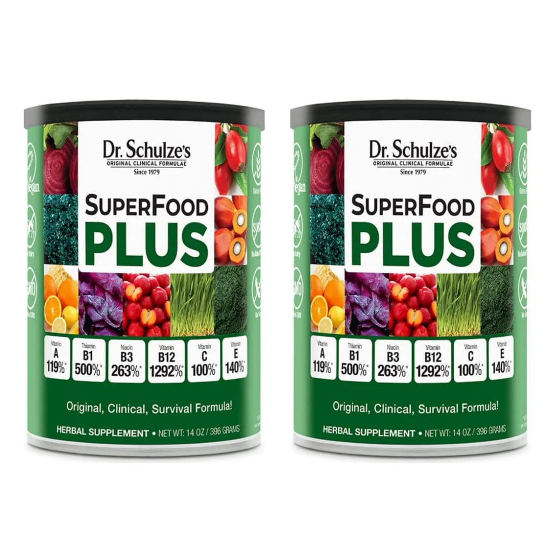 Vitamin & Mineral Herbal Concentrate Dietary Supplement 14 oz Powder 2 Pack Q78826