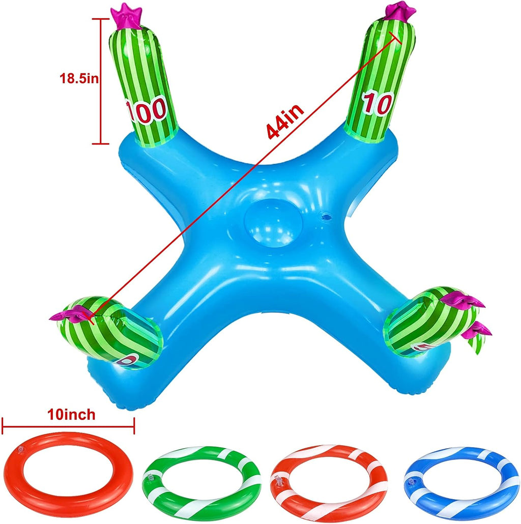 Inflatable Cactus Ring Toss Party Game with 4 Rings Z286