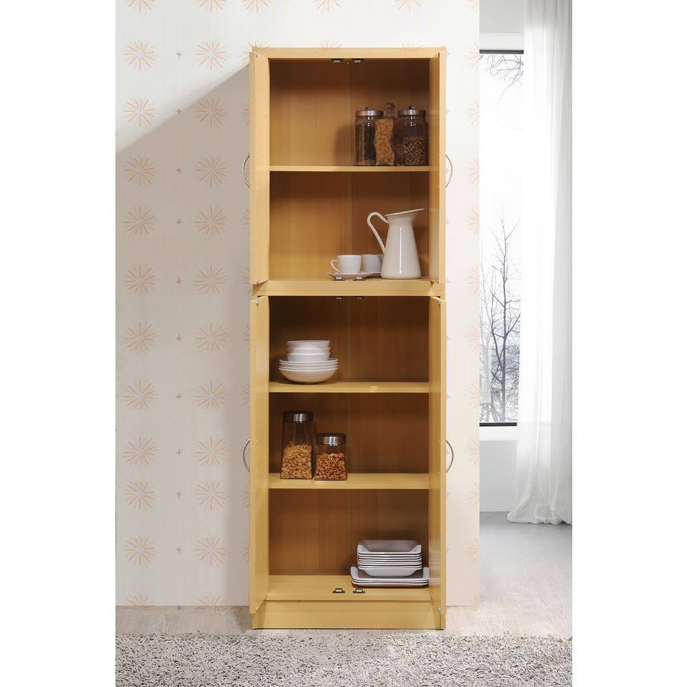 White 4-Door Kitchen Pantry Cabinet with 4 Shelves G19344