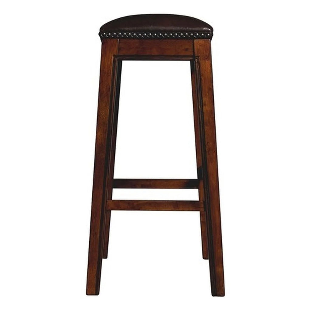 Brown Backless Bar Stool Q437