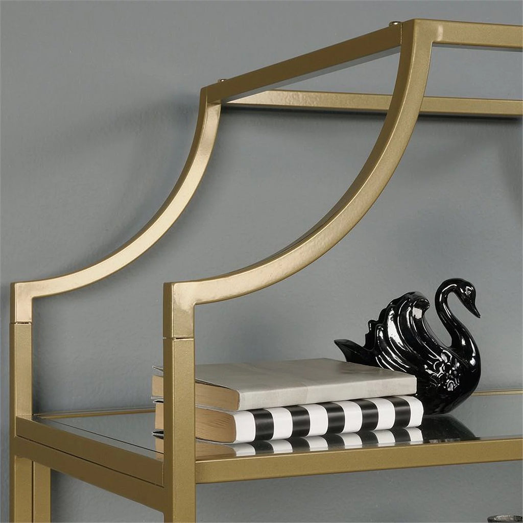 Metal Desk and 5-Shelf Bookcase Set S123202