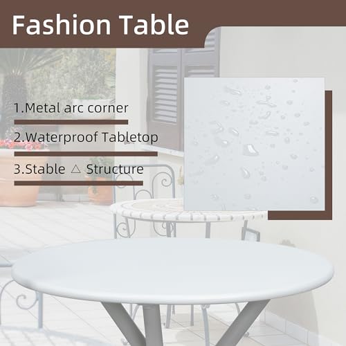 3 Pieces Textilene Fabric Patio Bistro Set with Table E310