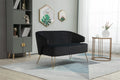 Yellow Tufted Loveseat Sofa with Golden Metal Legs U6596
