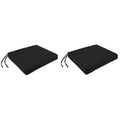 Black Rectangular Outdoor Chair Pad Seat Cushion with Ties, 2 Pack J79251