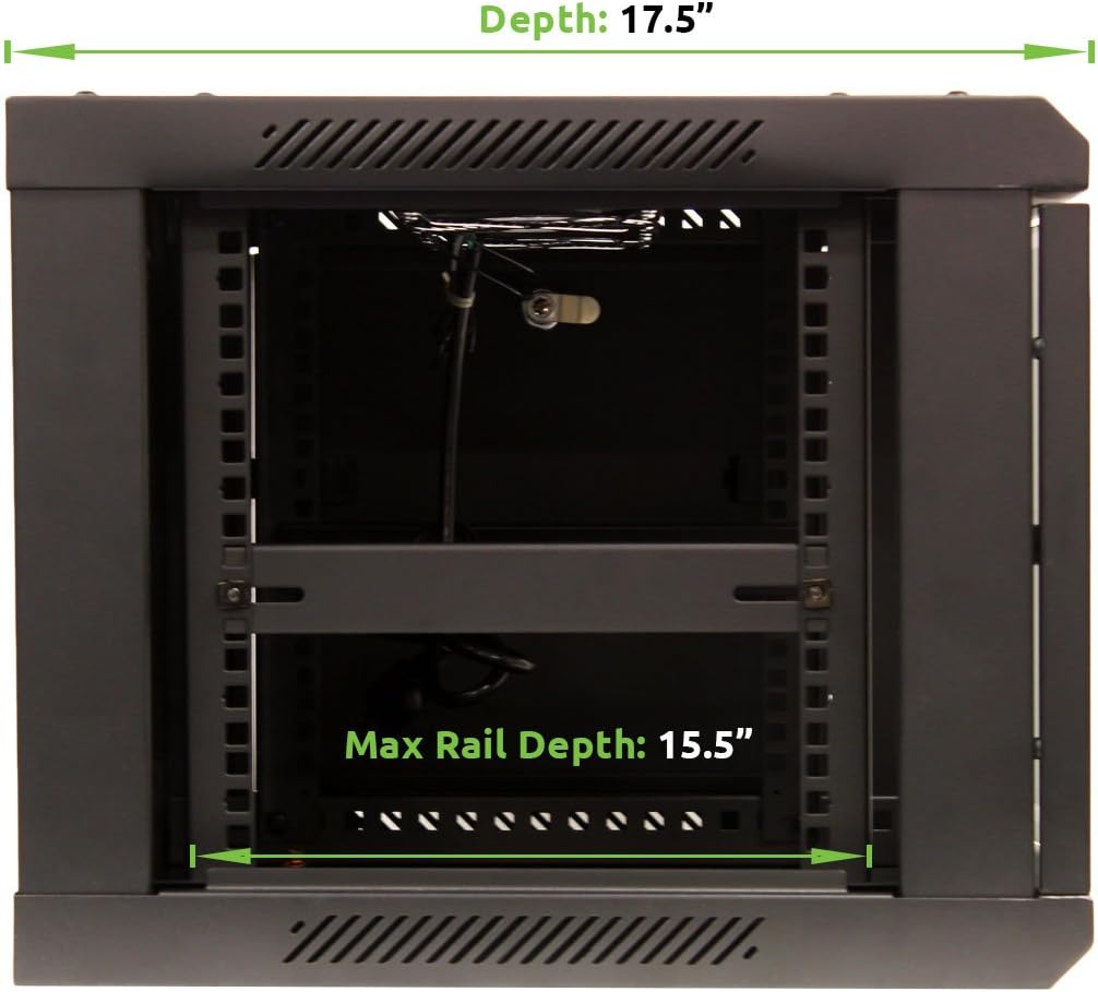 6U Wall Mount Network Server Cabinet Rack Enclosure Glass Door Lock D48799