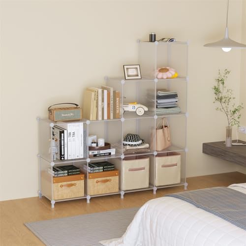 White 12 Cube Plastic Storage Organizer M27354