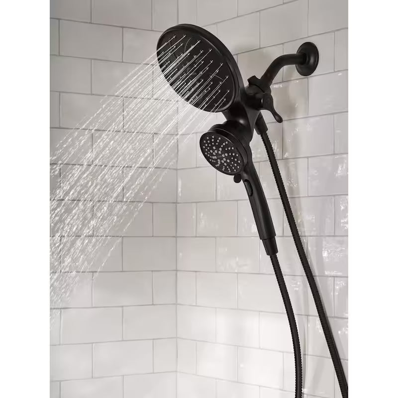 Single Handle 6-Spray Tub and Shower Faucet with Rainshower Combo in Matte Black V33534