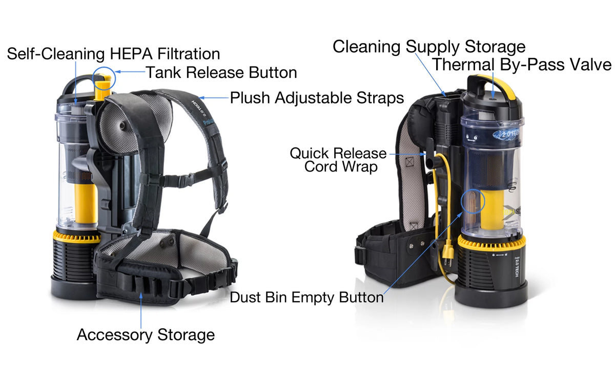 Commercial Bagless Backpack Vacuum with Tool Kit B7551