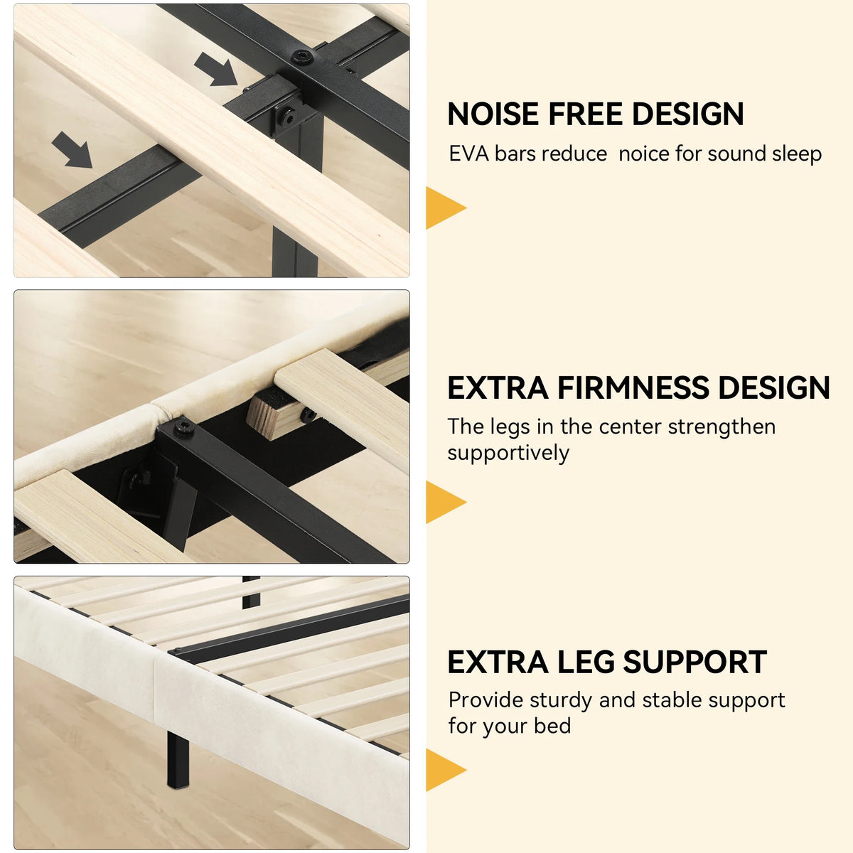 Queen Size Grey Velvet Upholstered Platform Bed Frame S583