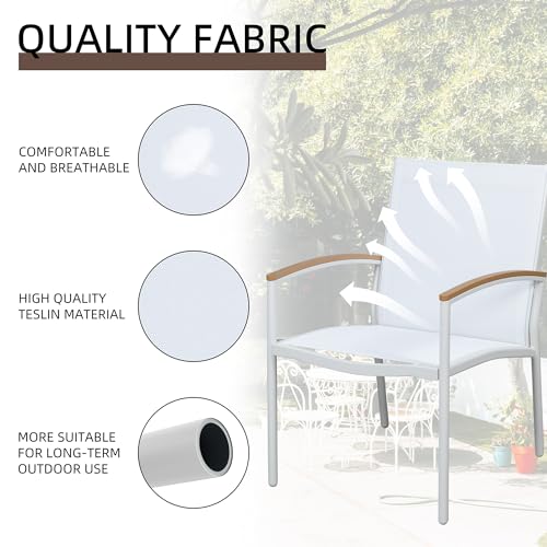 3 Pieces Textilene Fabric Patio Bistro Set with Table E310
