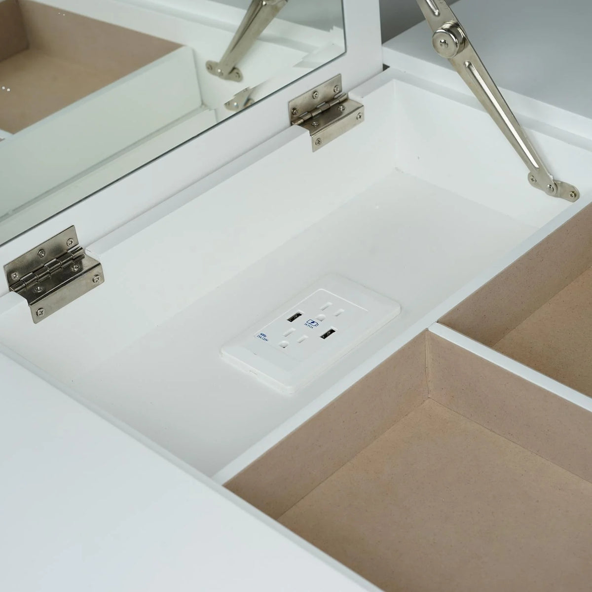 White Rectangle Writing Desk with Drawer Q473107