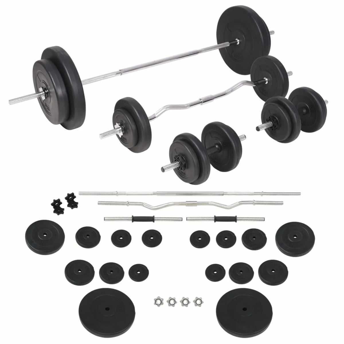 Workout Bench with Weight Rack, Barbell and Dumbbell Set 264.6 lb W49259