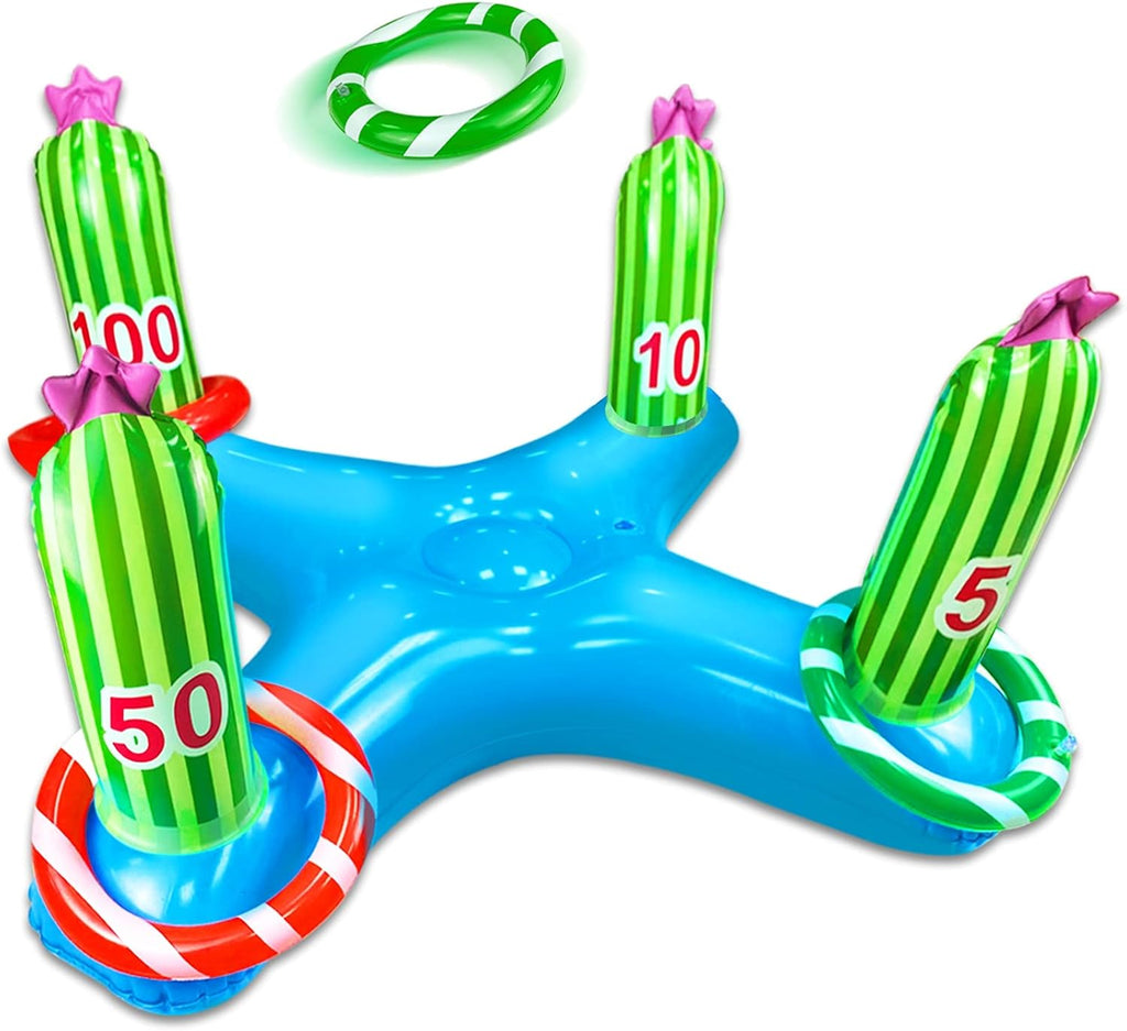 Inflatable Cactus Ring Toss Party Game with 4 Rings Z286